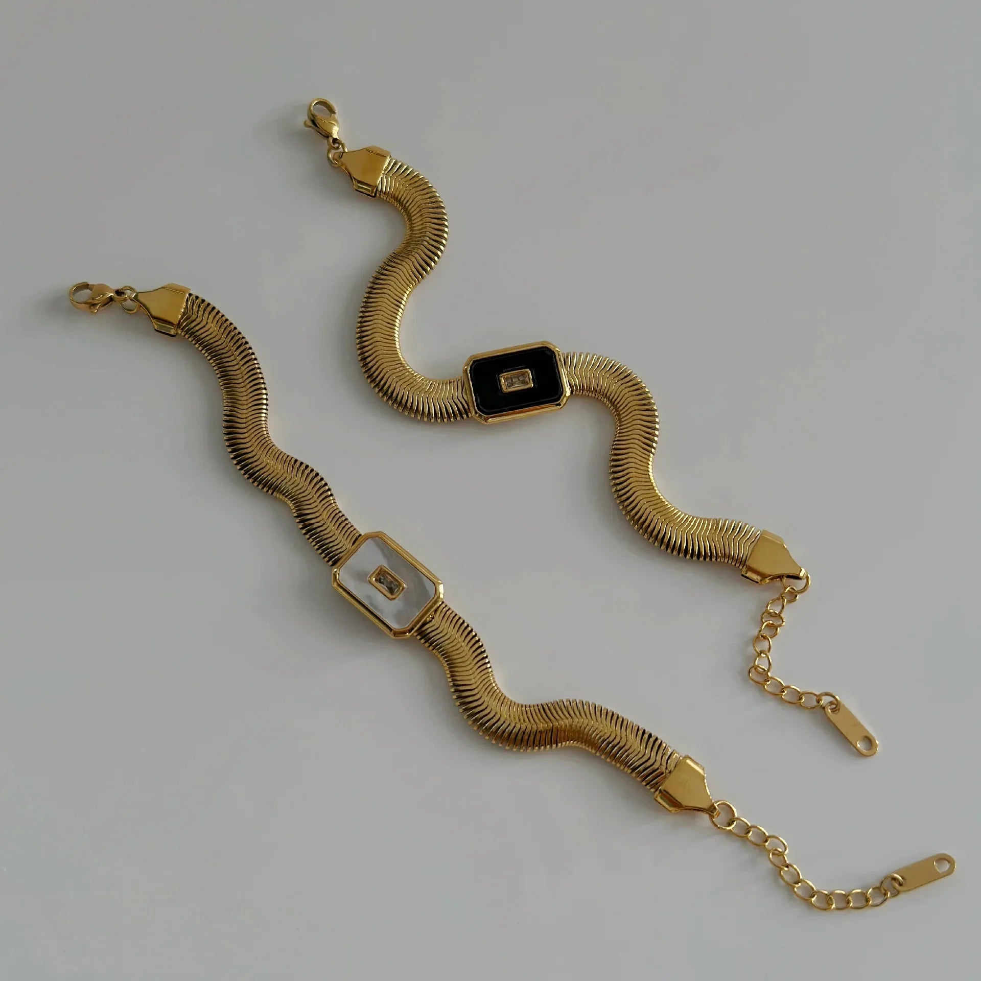 Chunky Chain & Herringbone Bracelets