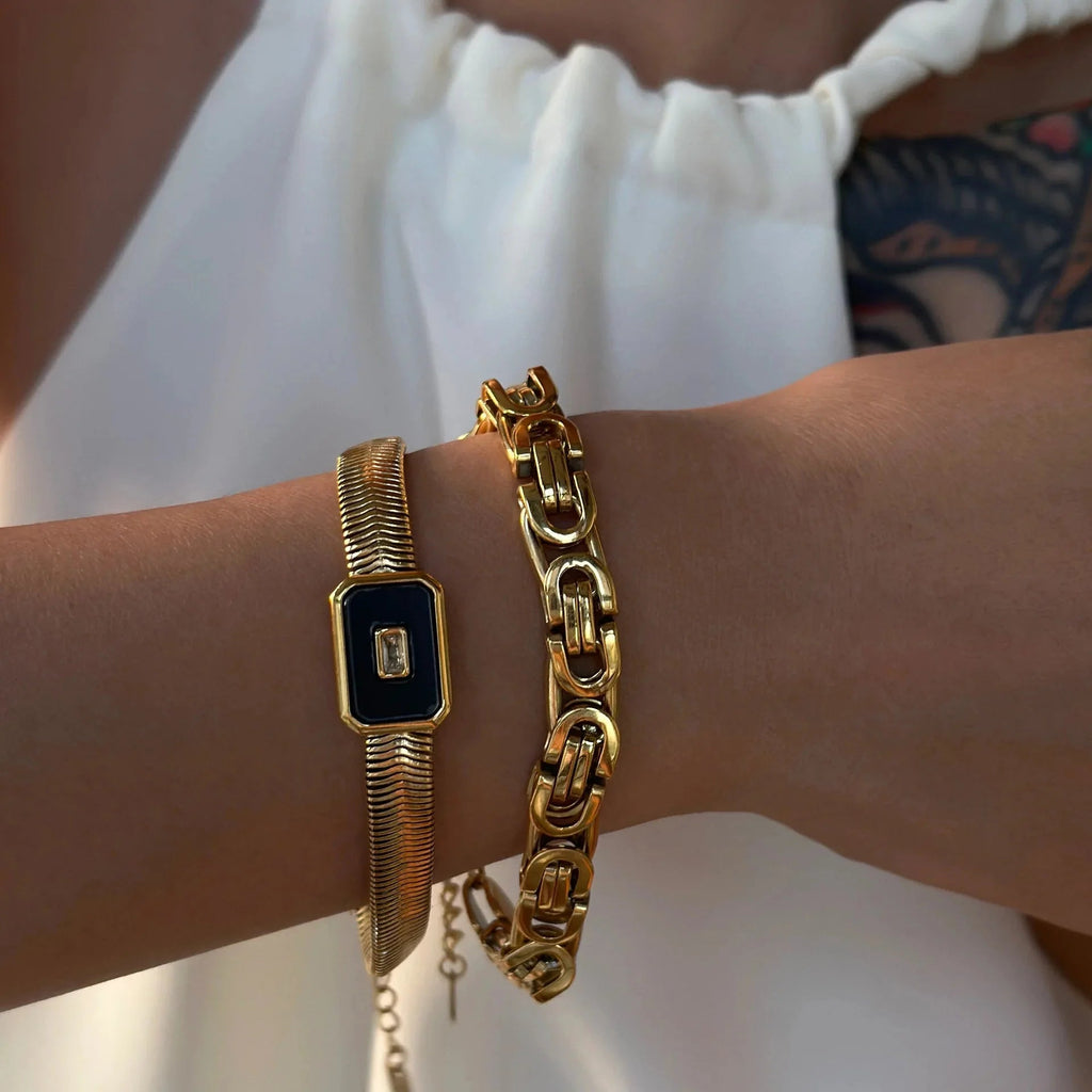 Chunky Chain & Herringbone Bracelets