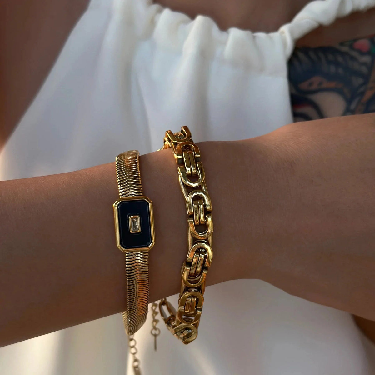 Chunky Chain & Herringbone Bracelets