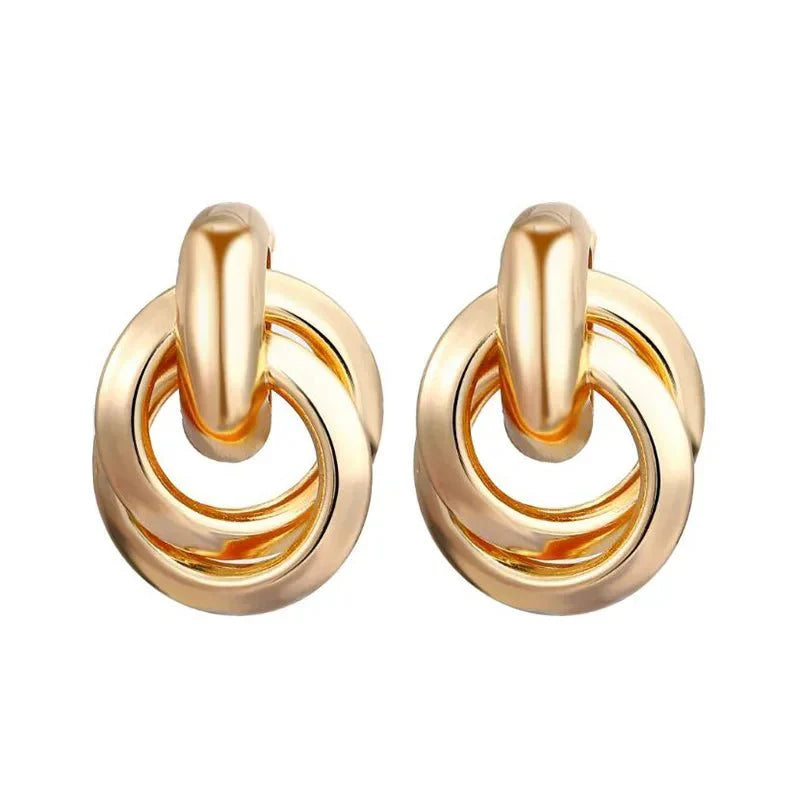 Circular Geometric Interwoven Earrings