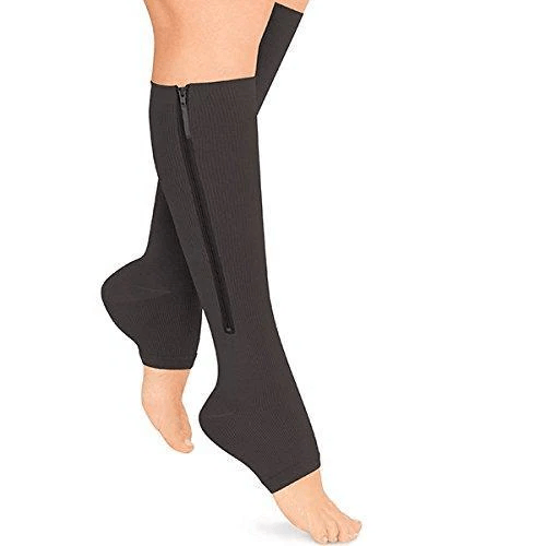 CIRCULOFLEX – Zipper Compression Socks 20-30 mmHg with Open Toe Design
