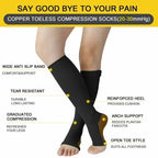 CIRCULOFLEX – Zipper Compression Socks 20-30 mmHg with Open Toe Design
