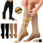 CIRCULOFLEX – Zipper Compression Socks 20-30 mmHg with Open Toe Design