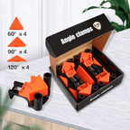 CORNERMATE – Adjustable 4-Way Corner Clamp Set for Perfect 60°, 90°, and 120° Angles