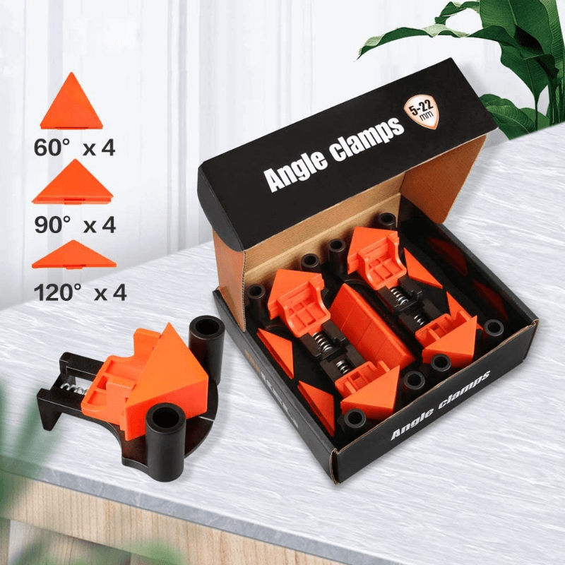 CORNERMATE – Adjustable 4-Way Corner Clamp Set for Perfect 60°, 90°, and 120° Angles