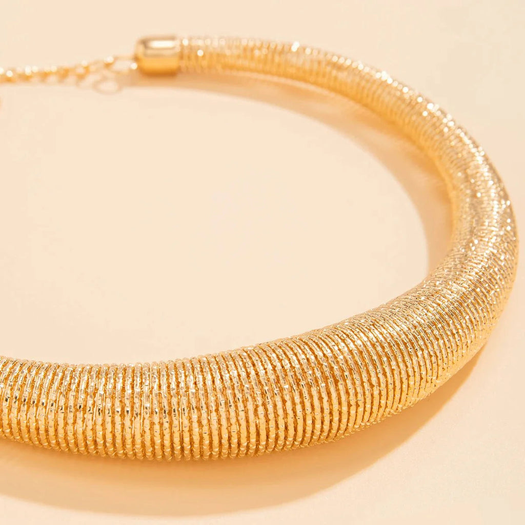 Classy Chunky Textured Choker Necklace