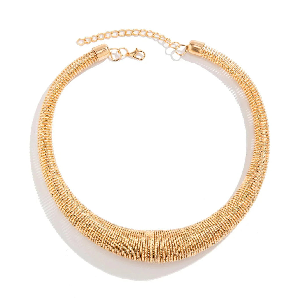 Classy Chunky Textured Choker Necklace