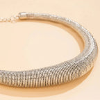Classy Chunky Textured Choker Necklace