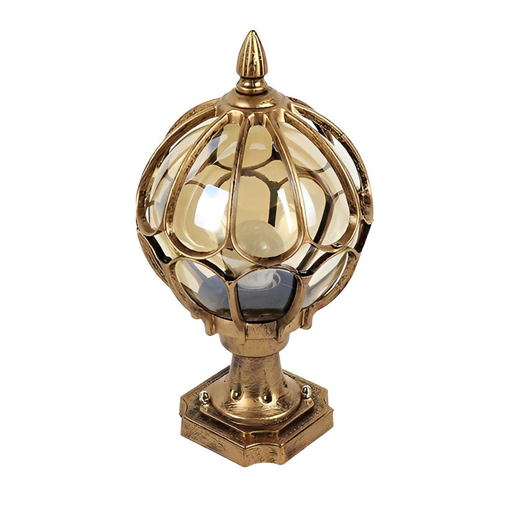 Classic Garden Lamp on Pole with Glass Shade