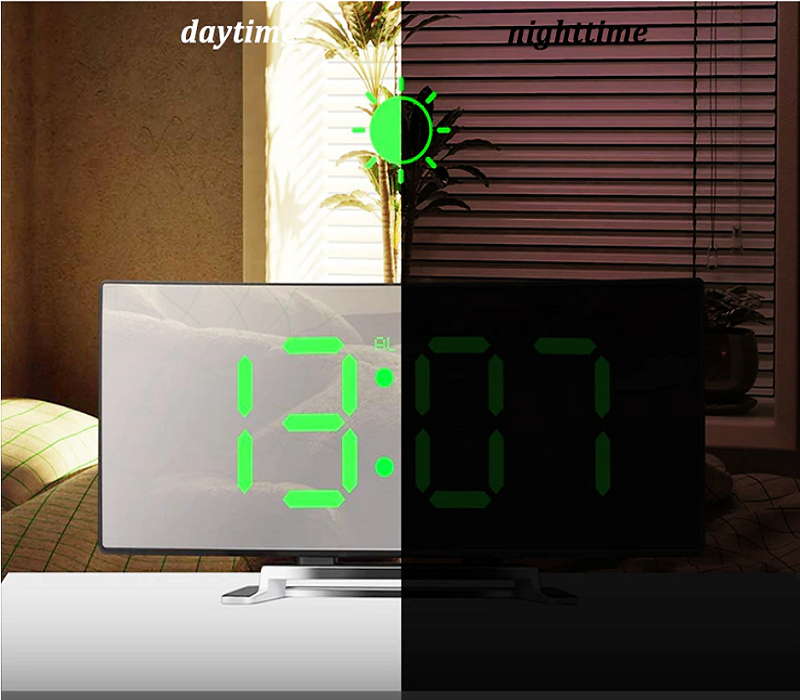 LED Lighting large digital display | Curved LED Digital Clock - Amedea