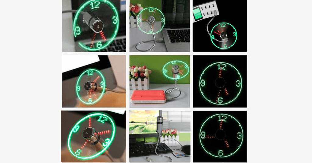 2-in-1 LED Light USB Cooling Fan with Real-Time Clock - Think Different