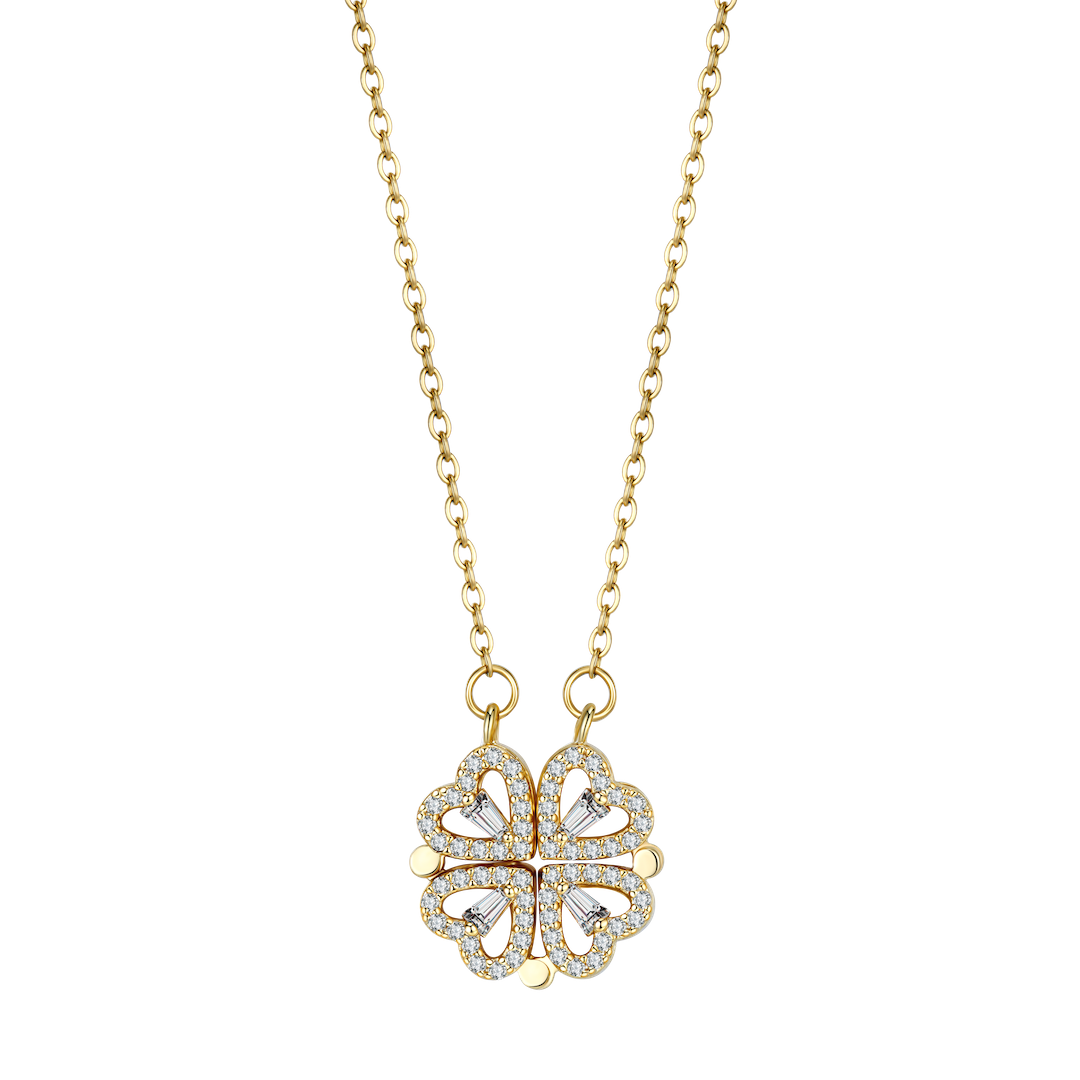 Lucky Charm Necklace - Elegant Heart-Shaped Necklace in Gold