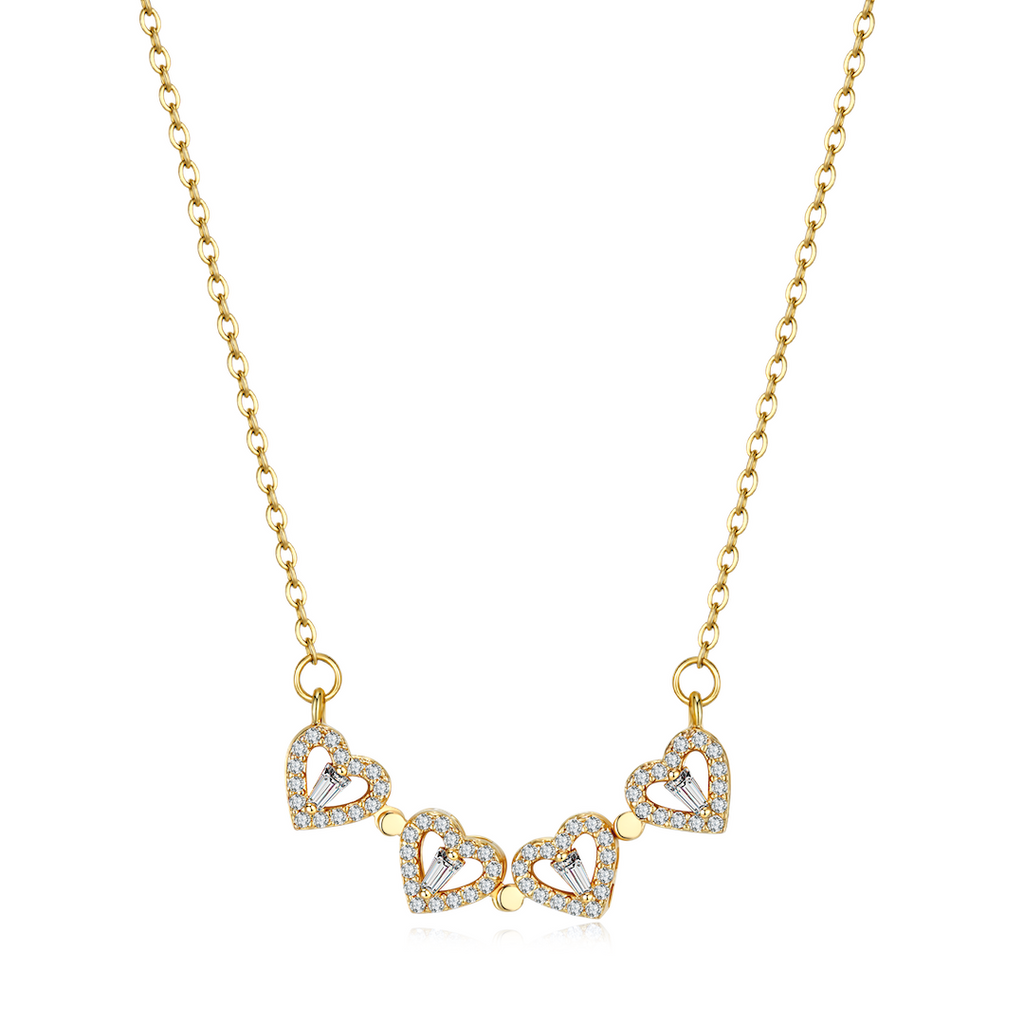 Lucky Charm Necklace - Elegant Heart-Shaped Necklace in Gold