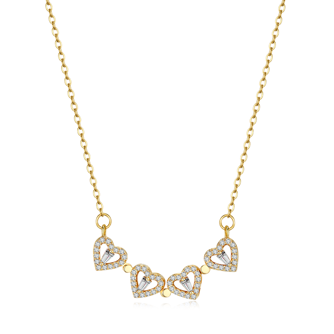 Lucky Charm Necklace - Elegant Heart-Shaped Necklace in Gold
