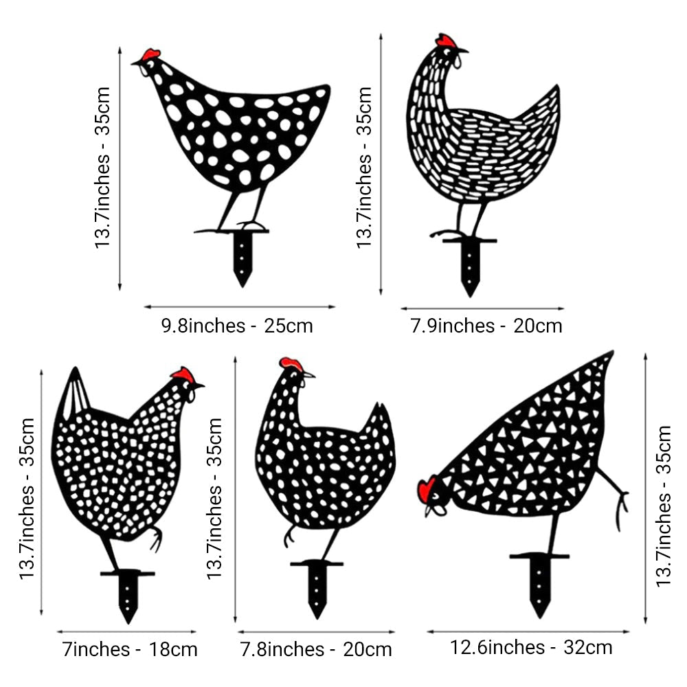 Cluckura – Weatherproof Metal Chicken Statue for Garden & Patio