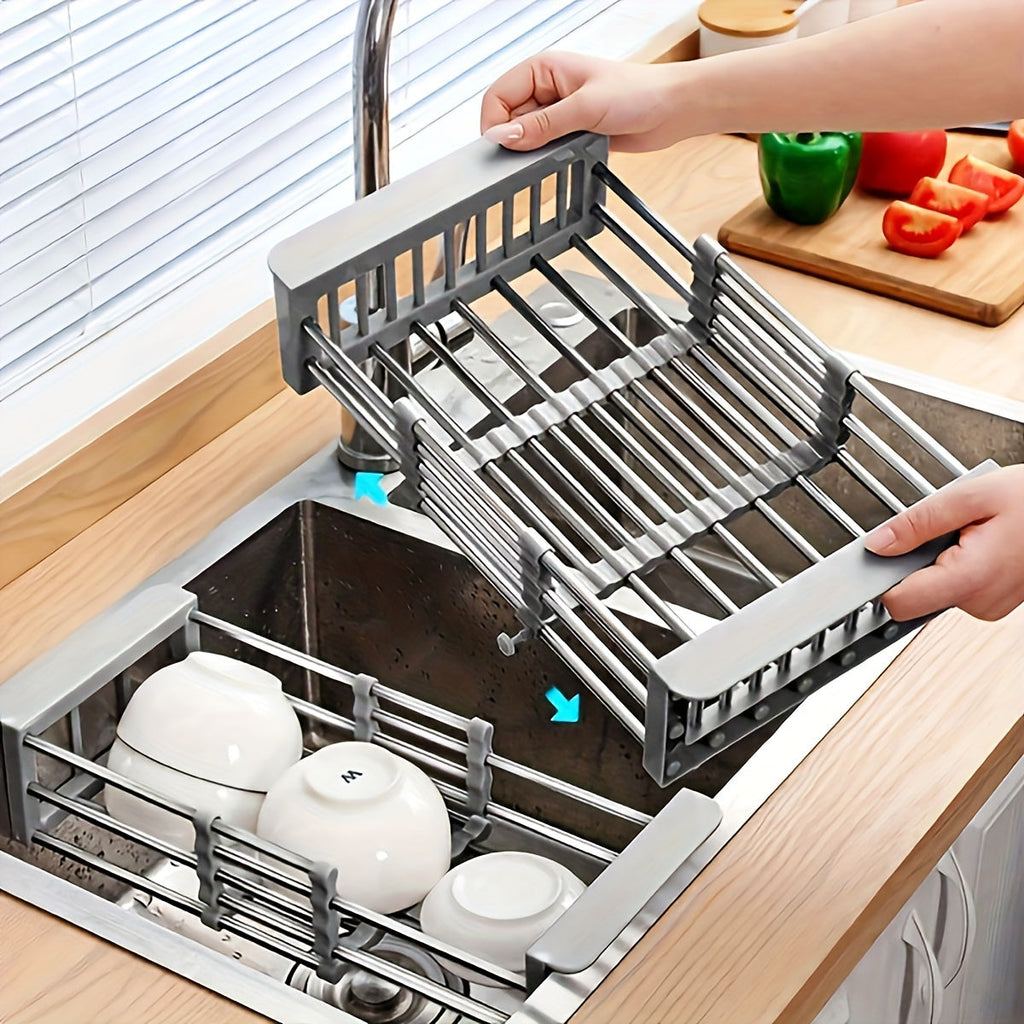 Expandable Sink Draining Rack – Space-saving Dish and Vegetable Holder for the Kitchen