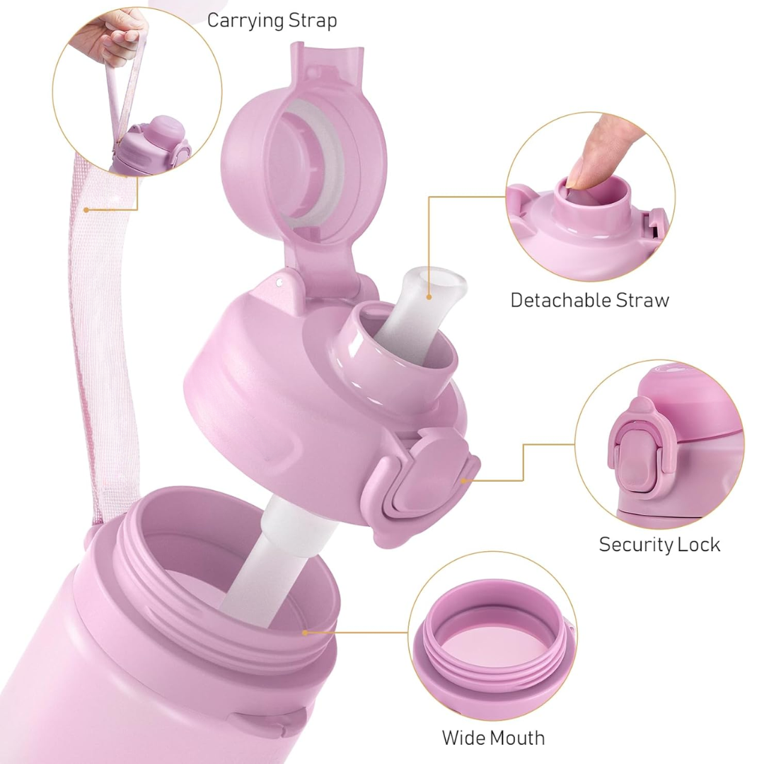 Collapsible 600 ml Silicone Water Bottle - Leakproof & BPA-free