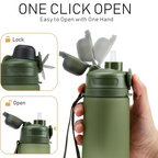 Collapsible 600 ml Silicone Water Bottle - Leakproof & BPA-free