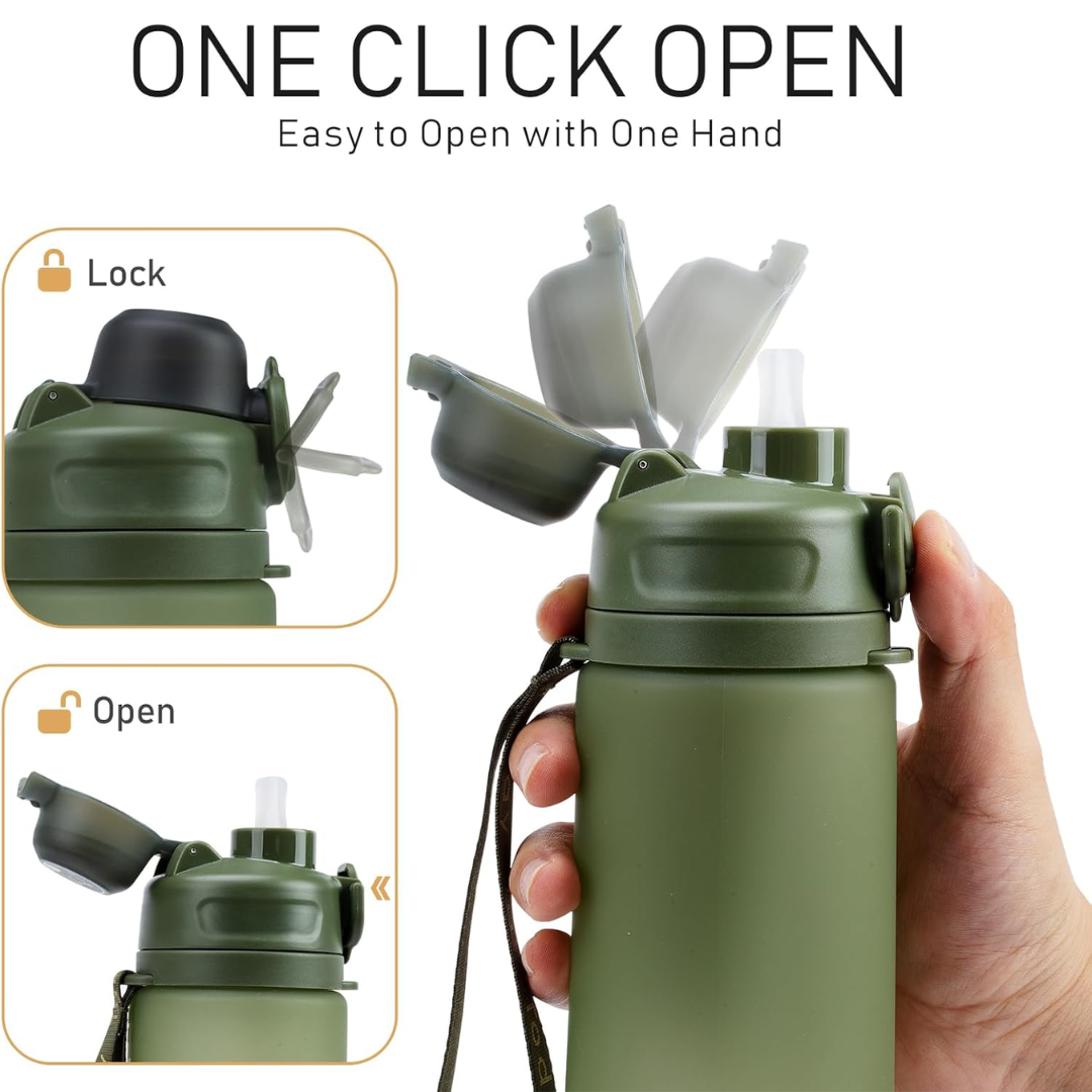 Collapsible 600 ml Silicone Water Bottle - Leakproof & BPA-free