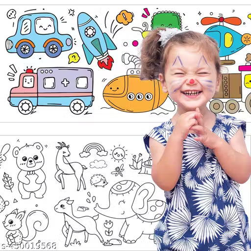 Children's Creative Stencil Roller – Reusable Art Sticker Set for Kids