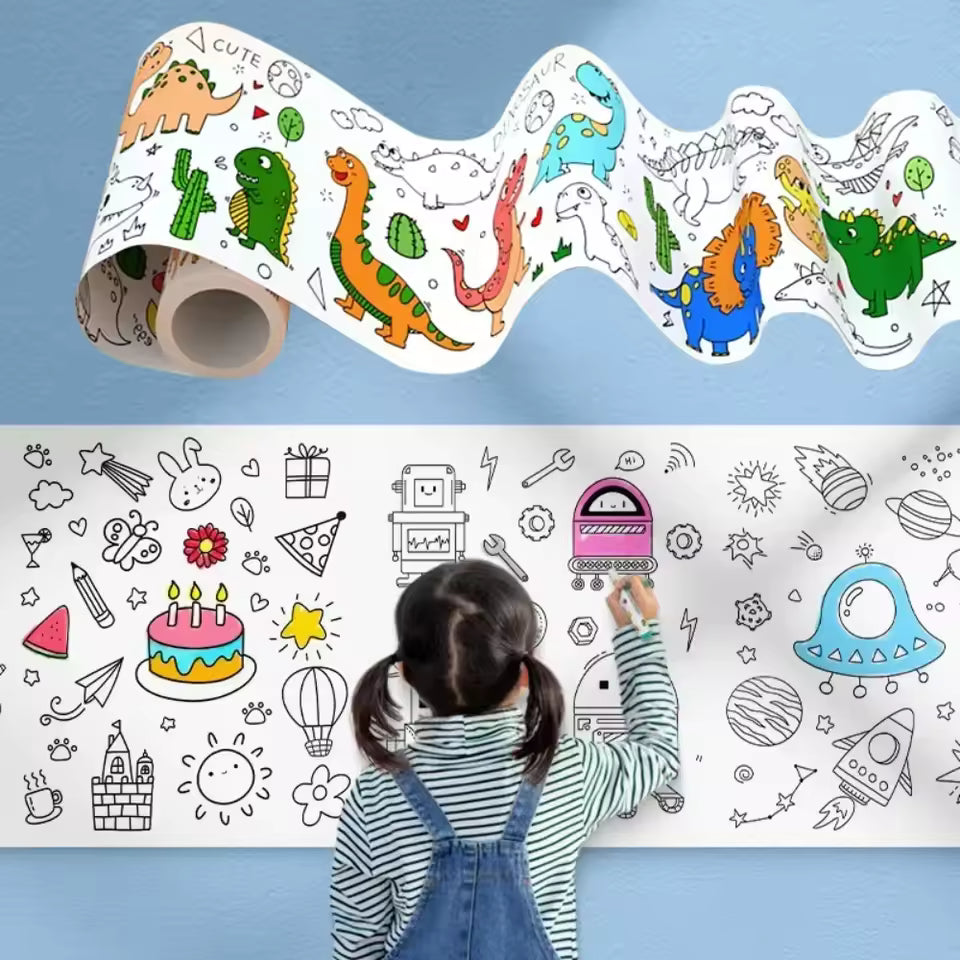 Children's Creative Stencil Roller – Reusable Art Sticker Set for Kids