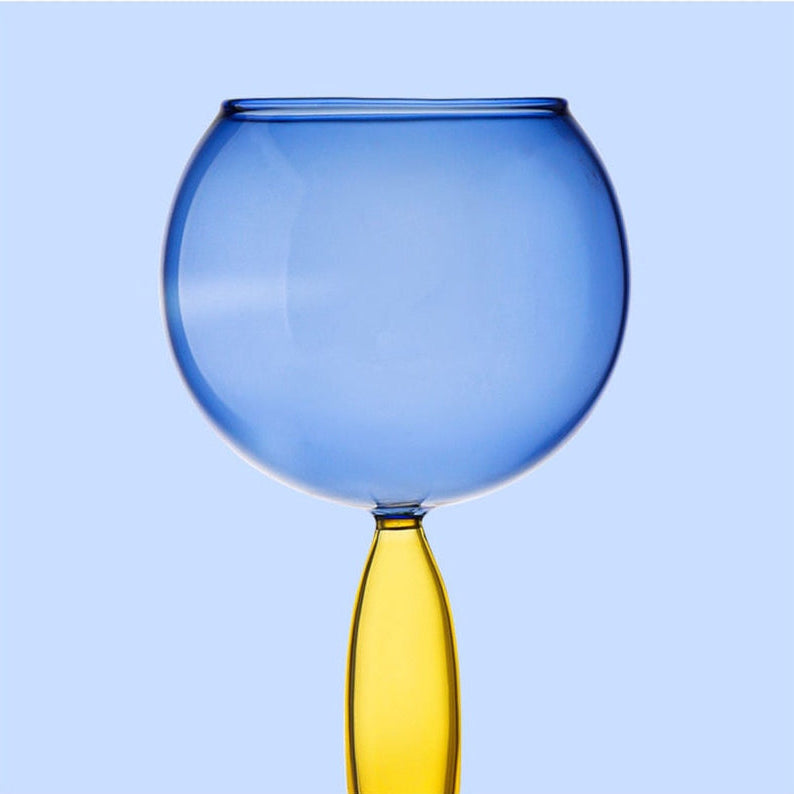 Chalice and carafe made of colored glass by Phillips