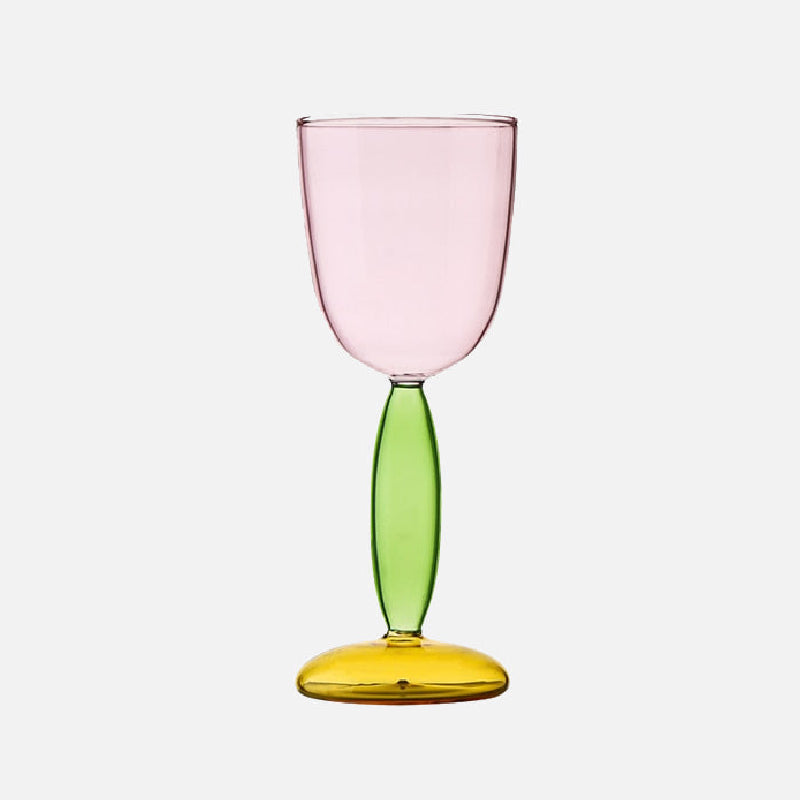Chalice and carafe made of colored glass by Phillips