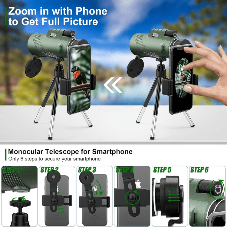 Compact Ultra-Zoom Monocular | HD Lens, Lightweight & Perfect for Hiking, Birdwatching, and Sports Events