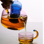 Contrasting Color Translucent Teapot & Cup Set