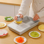 Cutting board with grater & blade change – Incl. practical hand guard