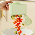 Corner drain basket with suction cup – With floor flap for touch-free disposal