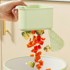 Corner drain basket with suction cup – With floor flap for touch-free disposal