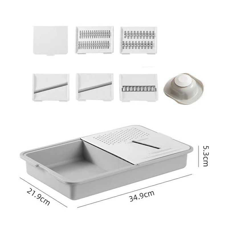 Cutting board with grater & blade change – Incl. practical hand guard