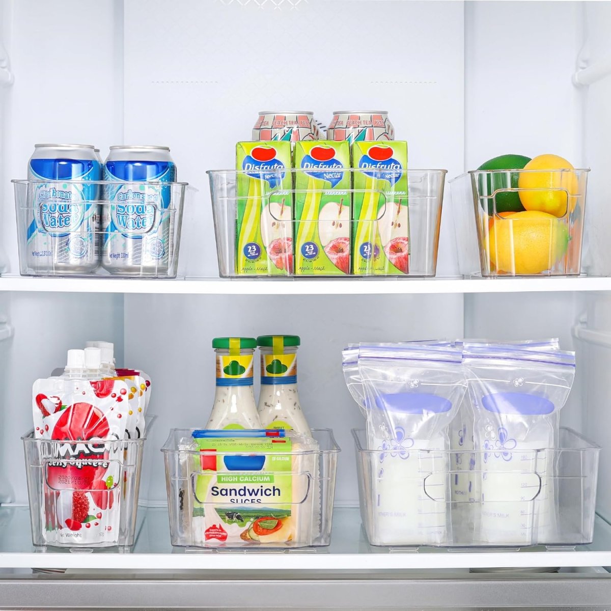 COOLORGANIZE – Transparent Refrigerator Storage Bins for Clutter-Free Kitchen