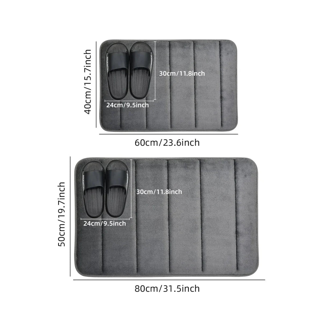 CORAL VELVET MAT – Soft Bathroom Mat with Non-Slip Design for Comfort & Safety