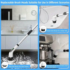 Wireless electric double-adjustable speed spin scrubber