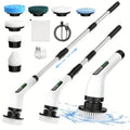 Wireless electric double-adjustable speed spin scrubber