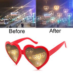 Heart-shaped diffractive glasses