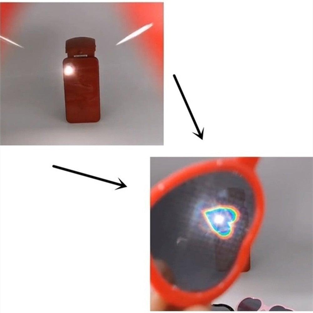 Heart-shaped diffractive glasses