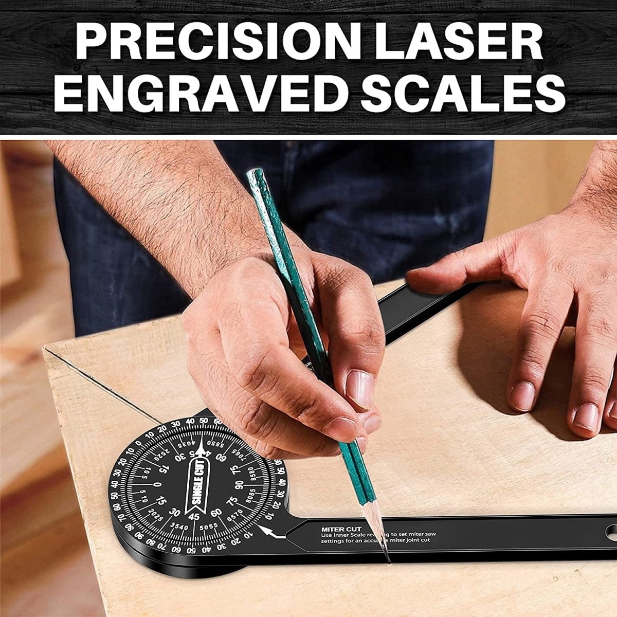 CORNERWISE – Laser Engraved Miter Saw Corner Measuring Tool for Accurate Cuts
