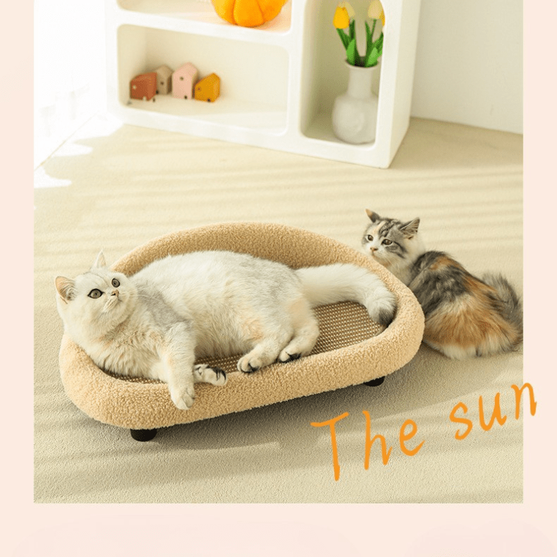 COSYCAT Retreat – Stylish Cat Bed with Sisal Scratch Surface & Cushion