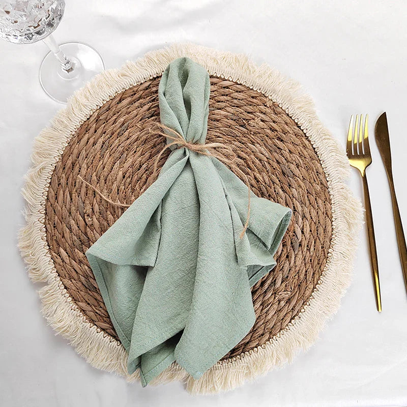 Cotton Cloth Napkins Set of 10 Solid Color Table Napkins Decoration
