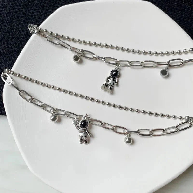 Couples Astronaut Magnetic Heart Bracelet Set