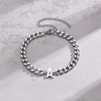 Couples Letter Initial Cuban Bracelet