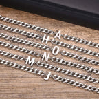 Couples Letter Initial Cuban Bracelet