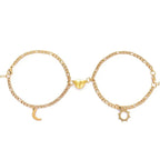 Couples Magnetic Heart Sun & Moon Bracelet Set