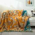COZY LUXE COTTON BLANKET – Elegant Boho Jacquard Sofa Throw & Bedspread