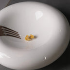 White Ceramic Plate with Double-Layer Insulation