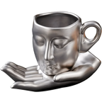 Coffee Cup Set with Minimalist Face Shape