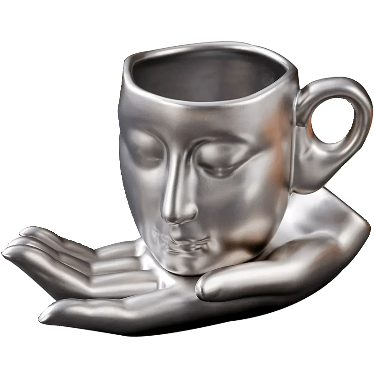 Coffee Cup Set with Minimalist Face Shape
